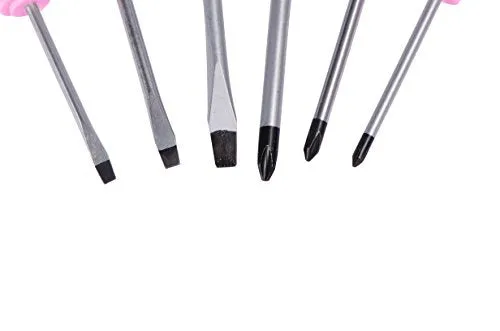 6-Piece Pink Power Screwdriver Set w/Tool Bag