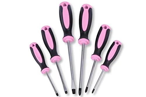 6-Piece Pink Power Screwdriver Set w/Tool Bag