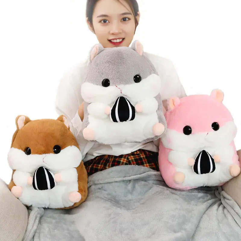 Adorable Kawaii Hamster Plush Backpack - Cute 35cm Shoulder Bag