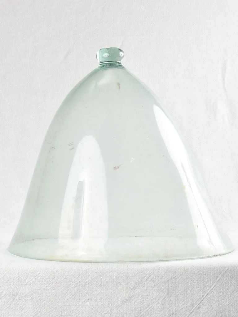 Antique French blown glass garden cloche dome 15¾"