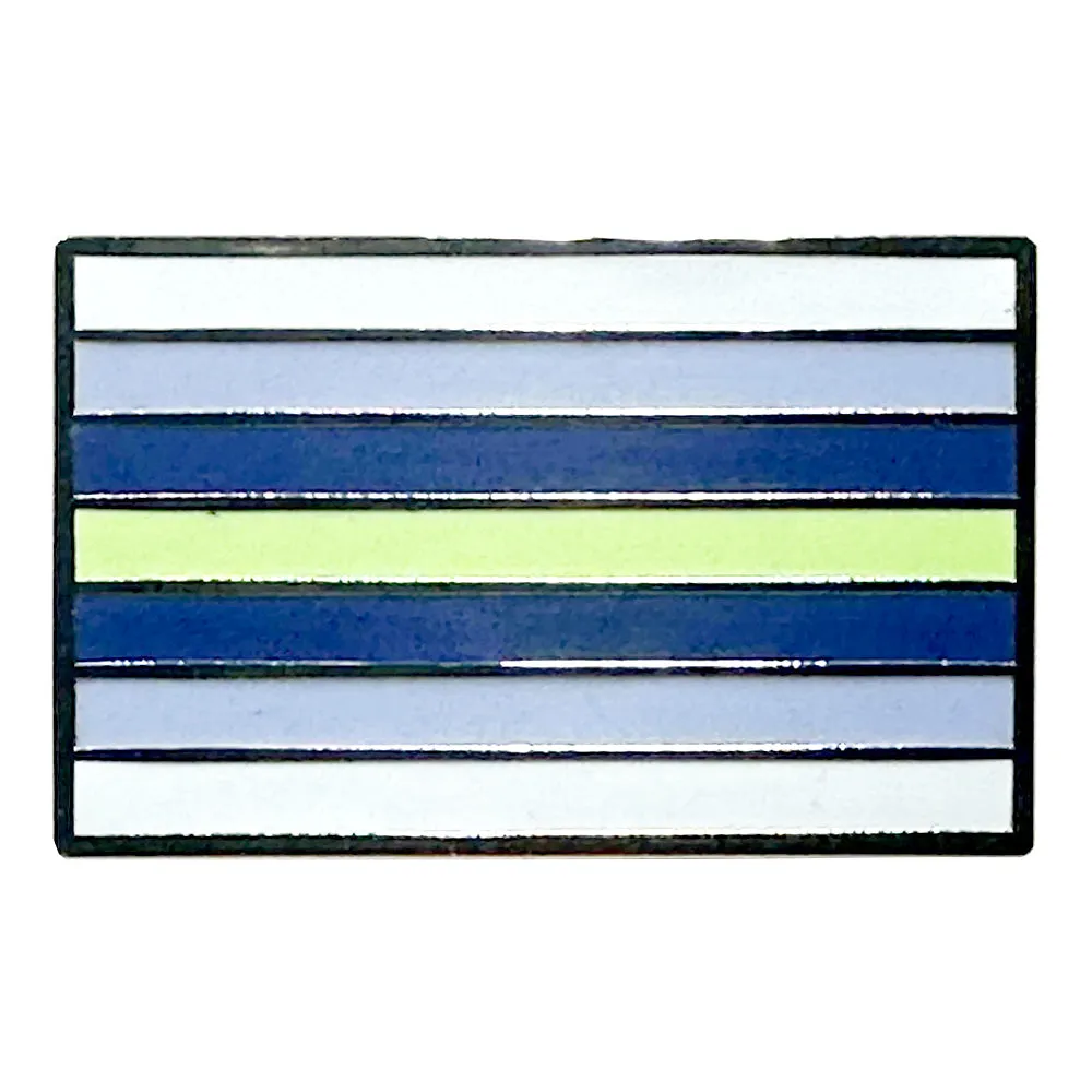 Boyflux Pride Flag Silver Metal Rectangle Lapel Pin Badge