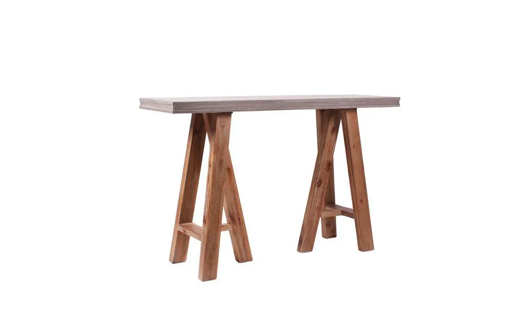 Civic Modern Concrete & Acacia Console Table