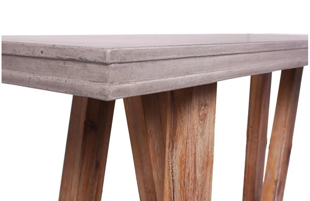 Civic Modern Concrete & Acacia Console Table