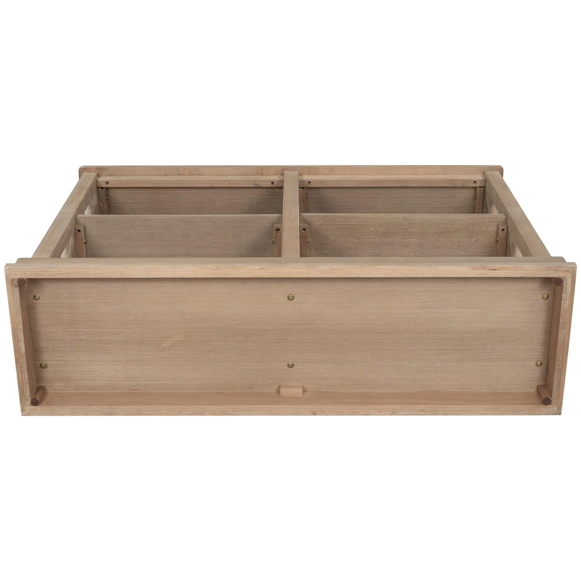 Console Table with 3-Tier Storage and “X” Legs, White Wash