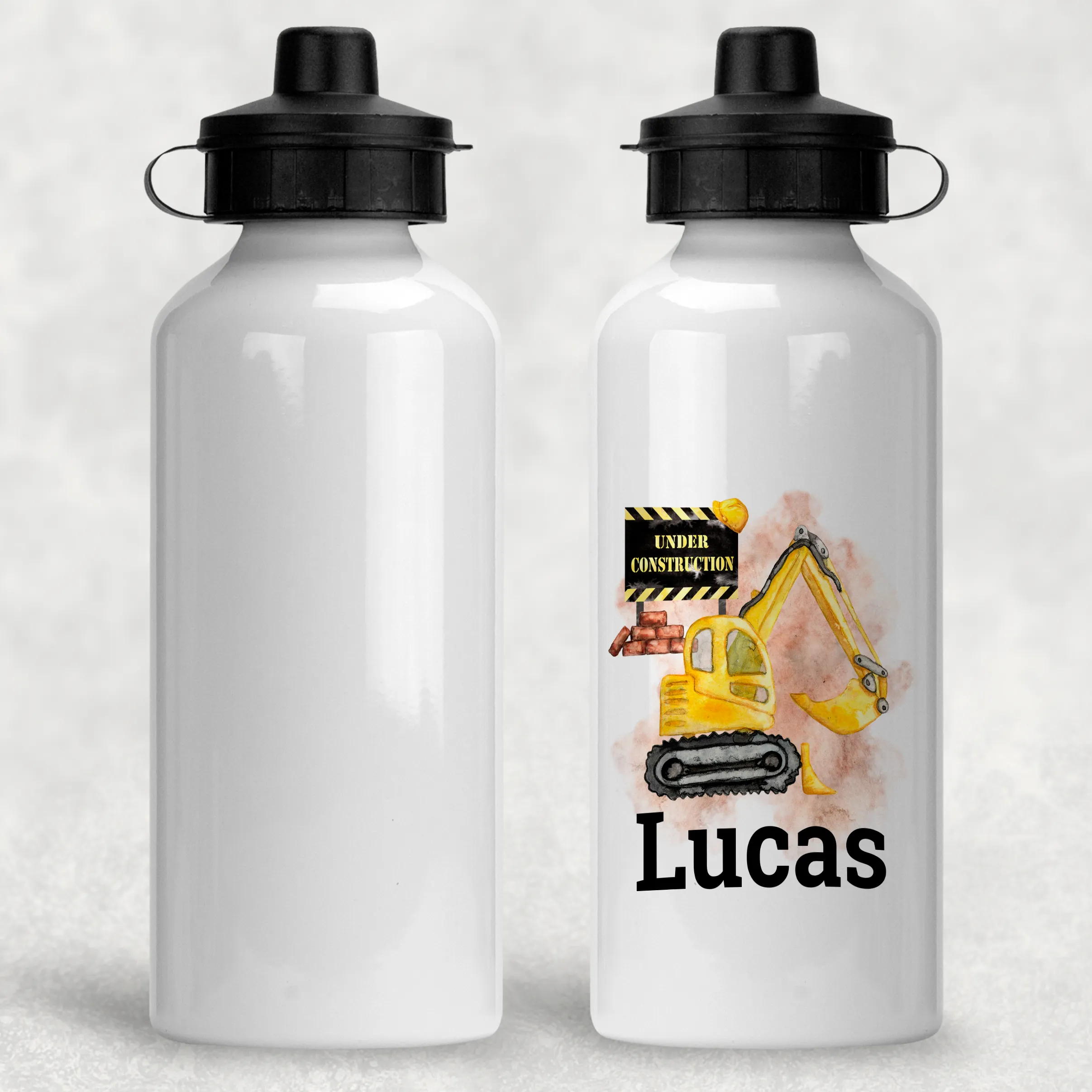 Construction Personalised Aluminium Water Bottle 400/600ml