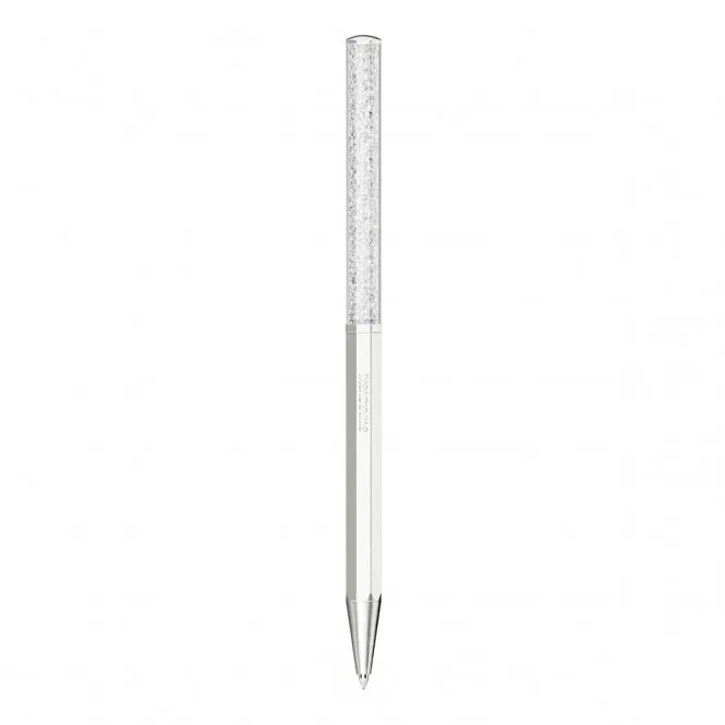 Crystalline Octagon Shape White Lacquered Ballpoint Pen 5670198
