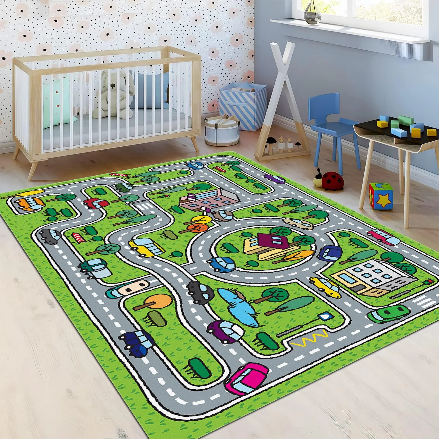 Cute Cartoon Game Rug Large Size Nonslip Floor Mat for Gaming Room Home Decor