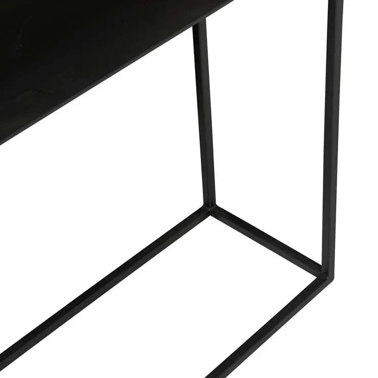 Elle Slim Black Marble Console