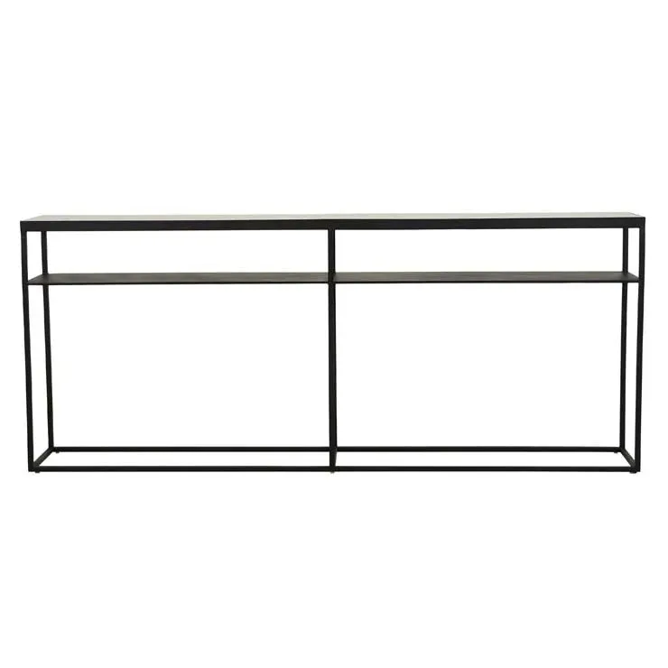 Elle Slim Black Marble Console