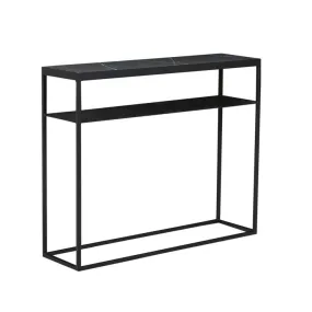 Elle Slim Black Marble Console