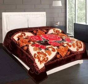 ELSTONE Home Luxurious Blanket Double Bed for Heavy Winter, Mink Blanket (220 X 240 Cm) Lightweight Pack of 1, Specially for Diwali Gift Multicolor-08