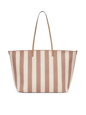 FENDI Reversible Roll Large Shopper in Striped Fabric
