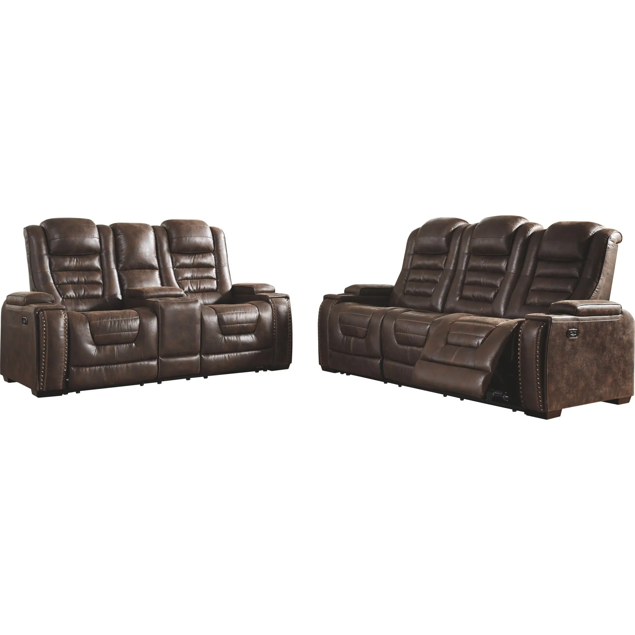 Game Zone Power Reclining Loveseat with Console and Adj Head