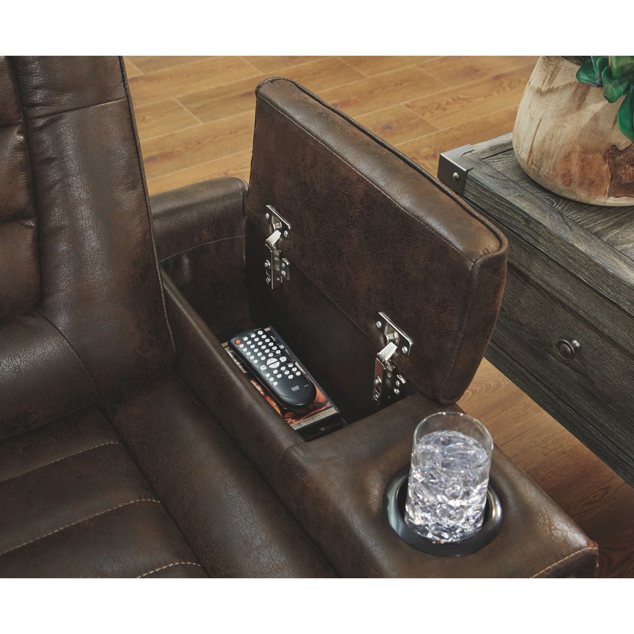 Game Zone Power Reclining Loveseat with Console and Adj Head