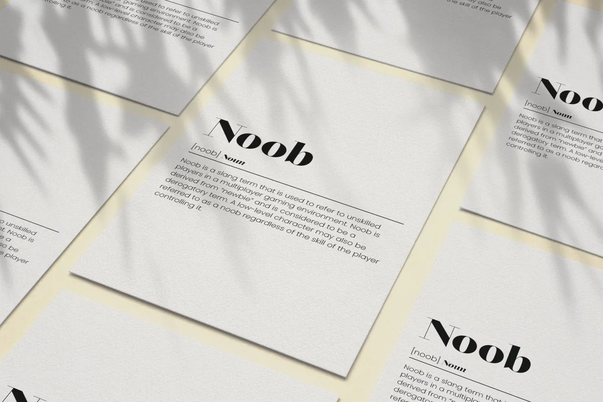 Gaming Dictionary Art - Noob