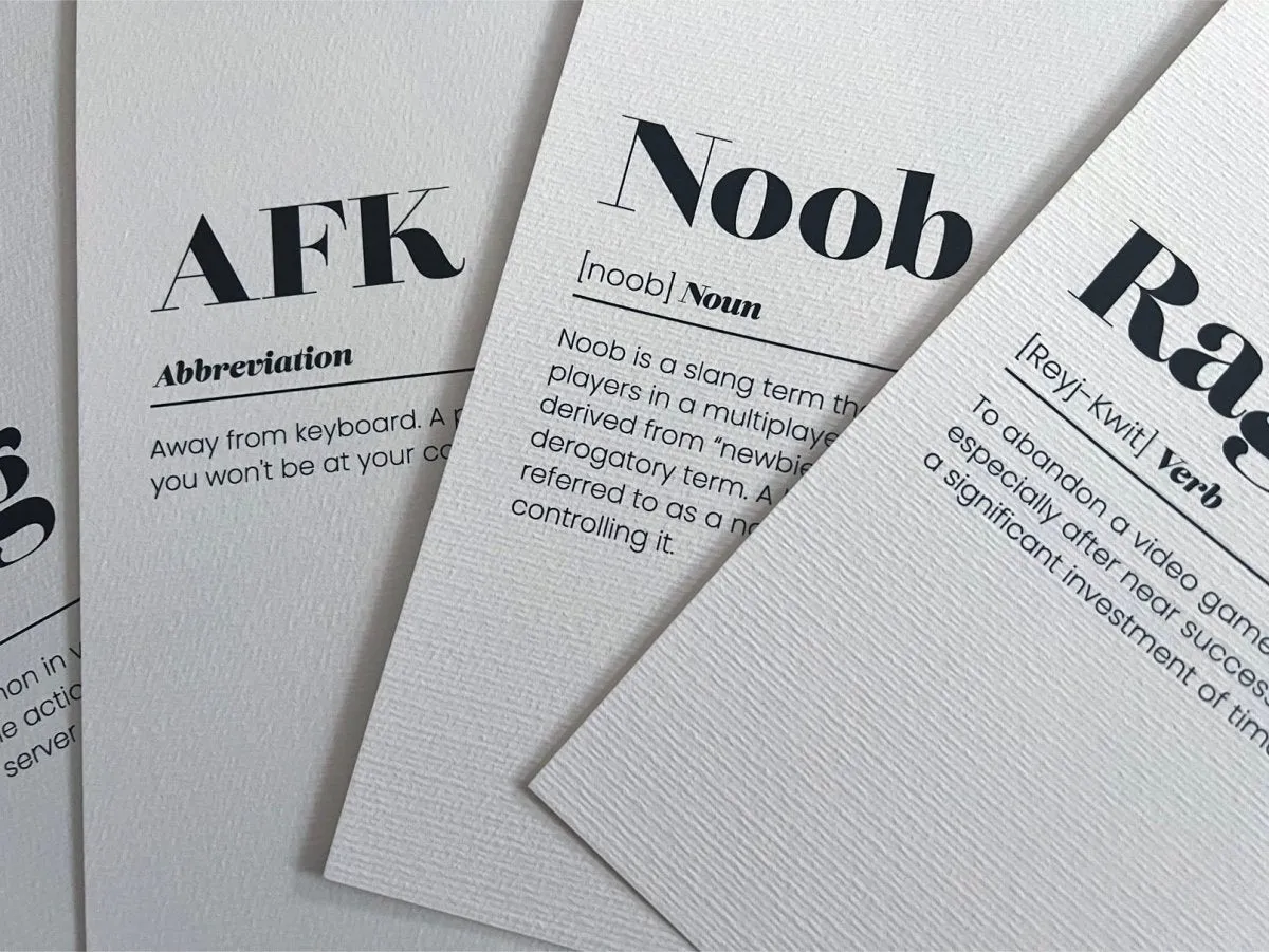 Gaming Dictionary Art - Noob