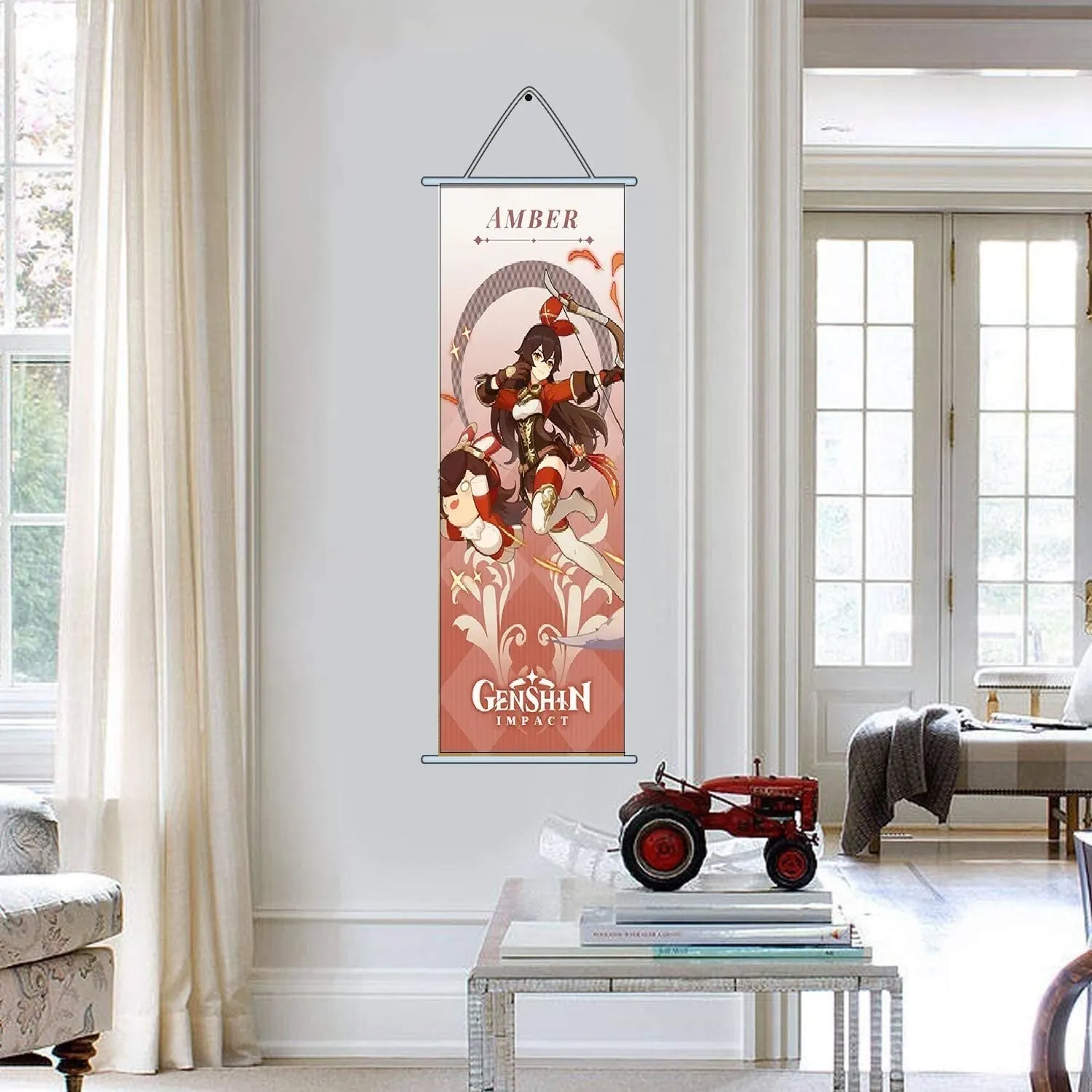 Genshin Impact Amber Gaming Anime Wall Hanging Scroll | 70 x 25 Cms |