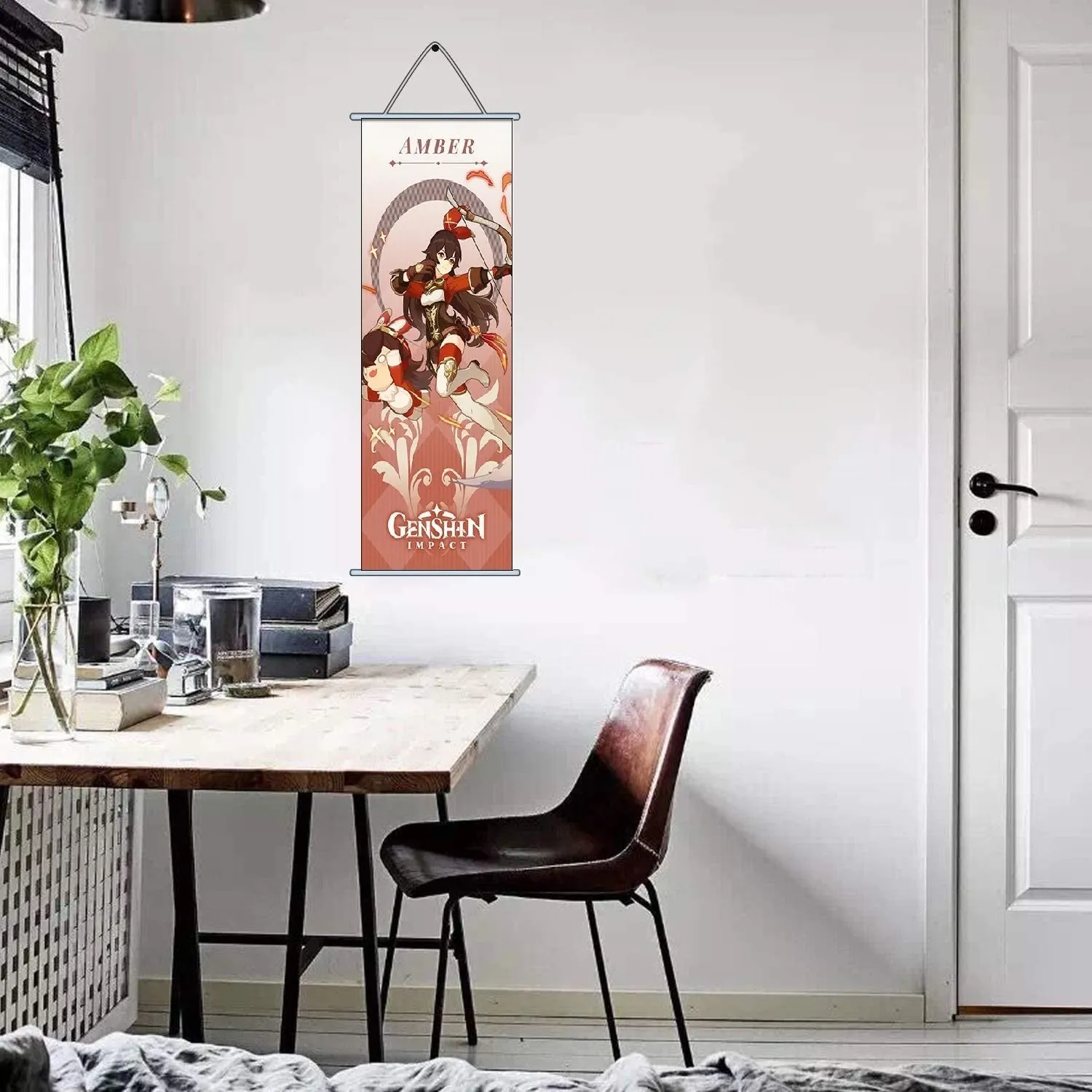 Genshin Impact Amber Gaming Anime Wall Hanging Scroll | 70 x 25 Cms |