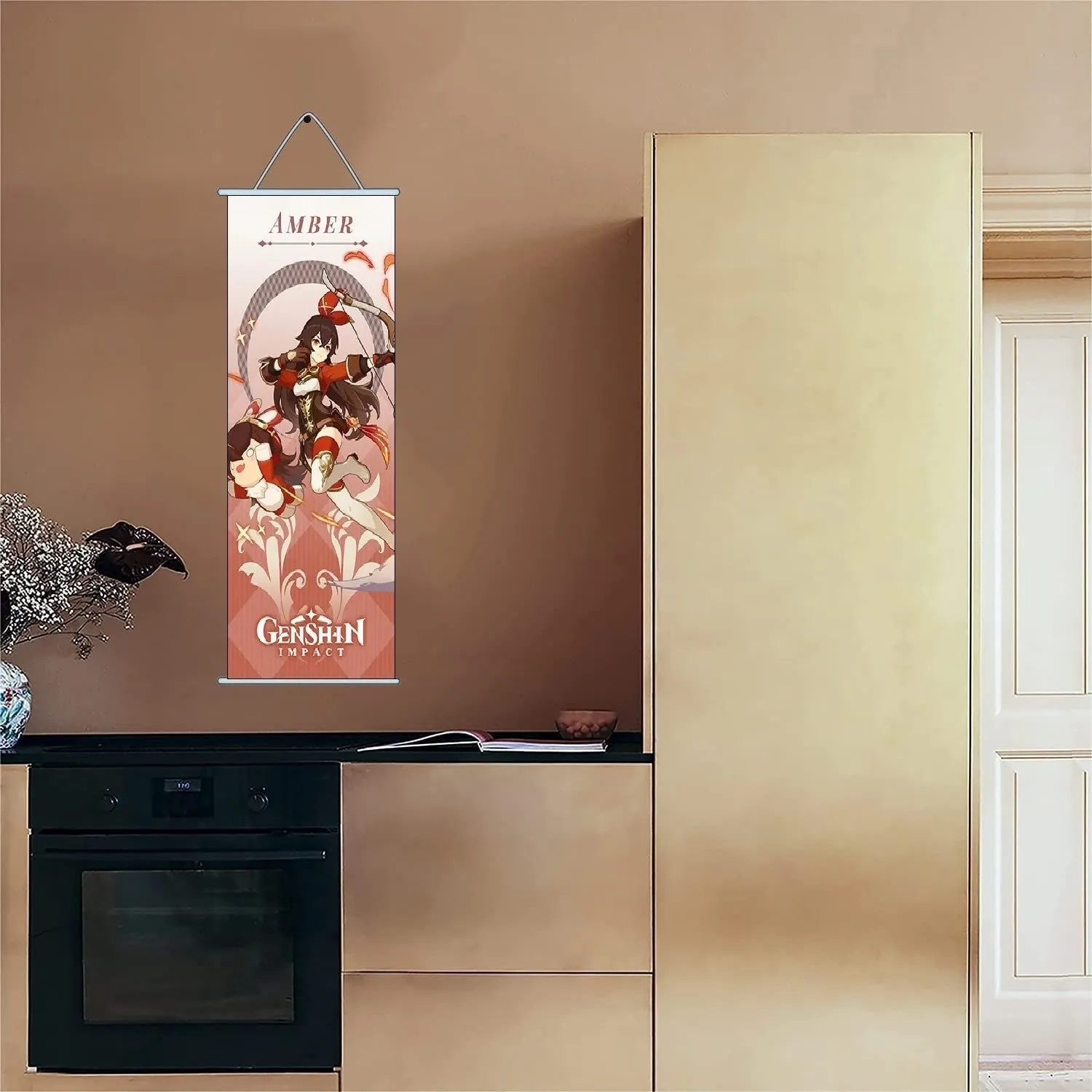 Genshin Impact Amber Gaming Anime Wall Hanging Scroll | 70 x 25 Cms |