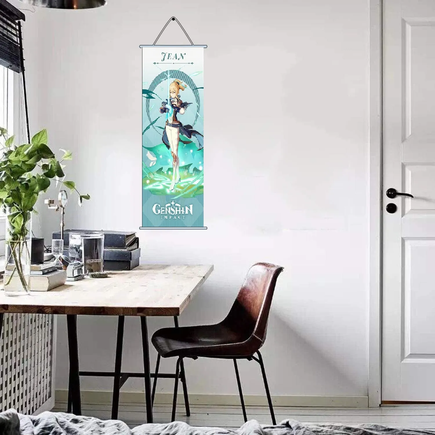 Genshin Impact Jean Gaming Anime Wall Hanging Scroll | 70 x 25 Cms |