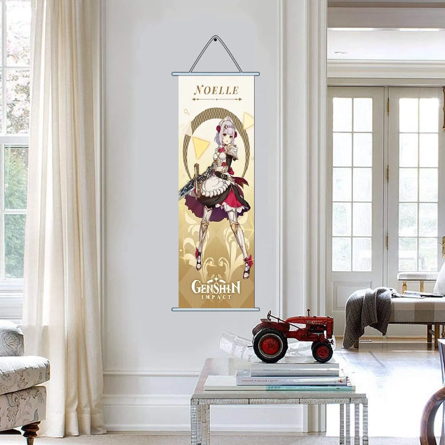 Genshin Impact Noelle Gaming Anime Wall Hanging Scroll | 70 x 25 Cms |