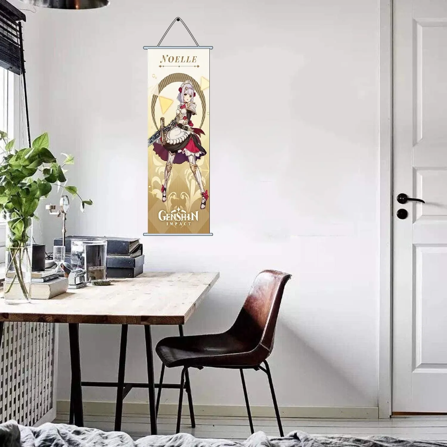 Genshin Impact Noelle Gaming Anime Wall Hanging Scroll | 70 x 25 Cms |