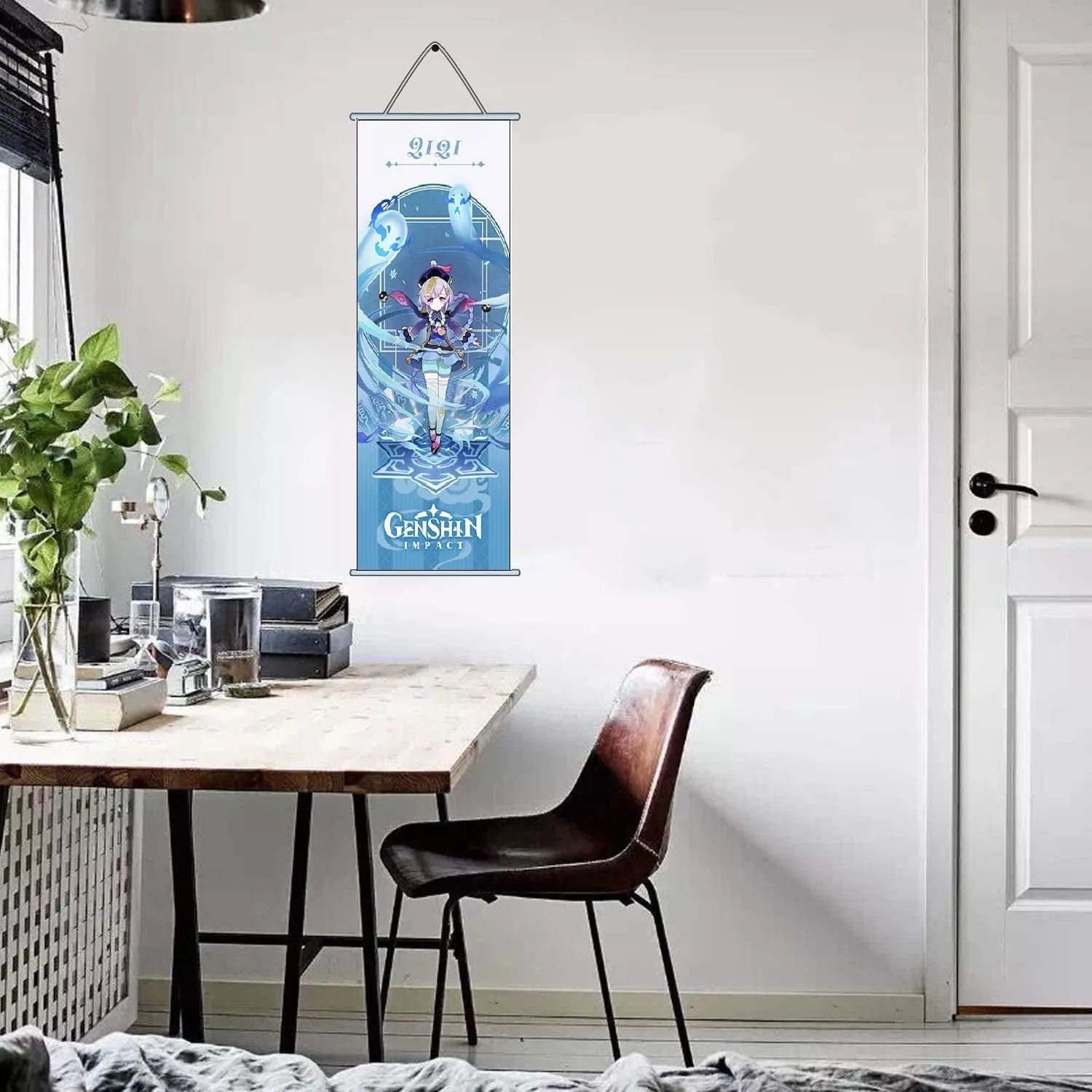 Genshin Impact Qiqi Gaming Anime Wall Hanging Scroll  | 70 x 25 Cms |