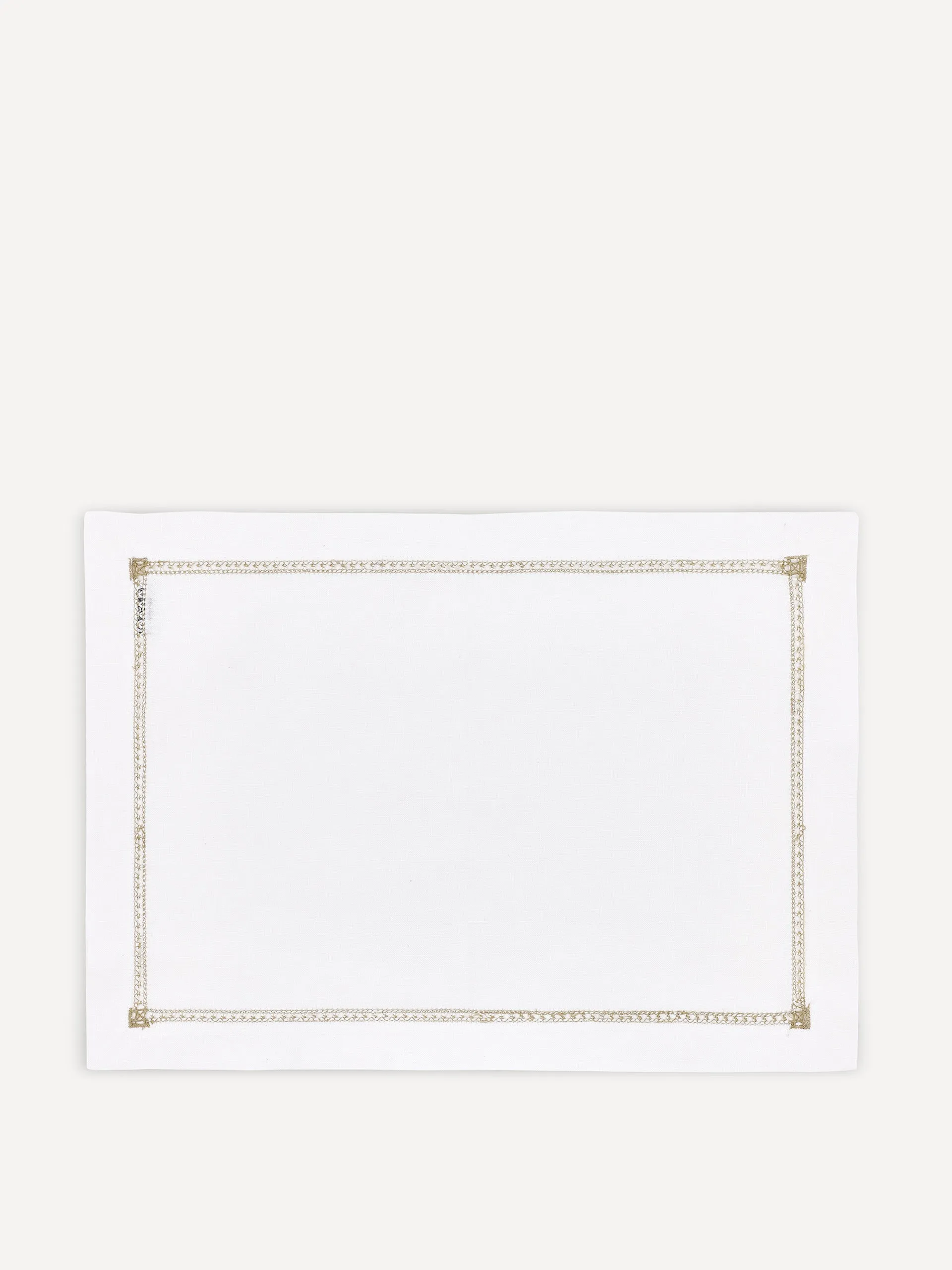 Georgiana ladderstitch linen placemat, nougat