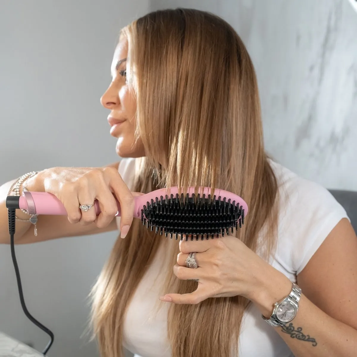 Ghd Glide Limited Edition Hot Brush - Fondant Pink