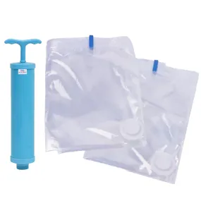 Heart Home Vacuum Storage Bags|Space Saver Bags|Travel Vacuum Storage Seal Bags for Comforters Blankets Clothes Pillows With Hand Pump,70x100 cm,Pack of 2 (Transparent)