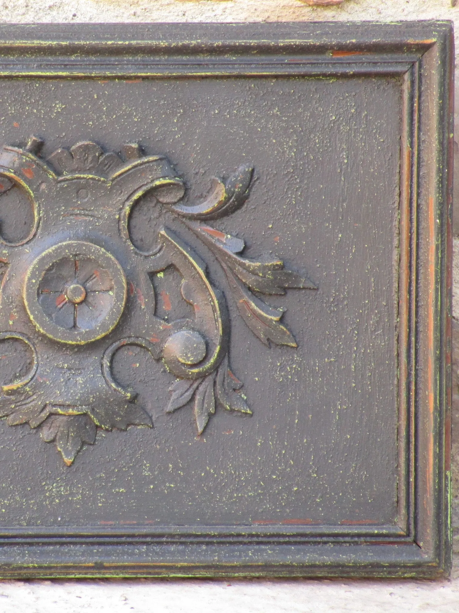 Henri II walnut panel – floral carvings