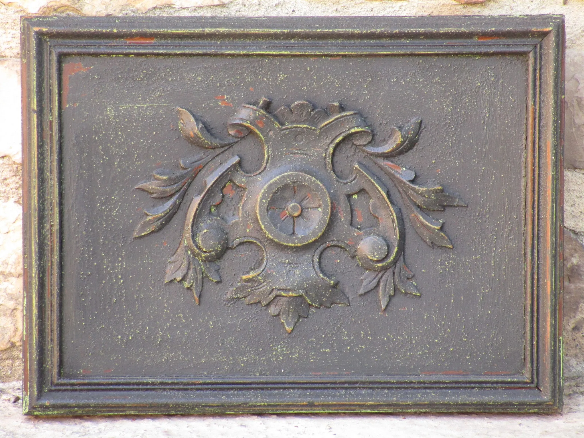 Henri II walnut panel – floral carvings