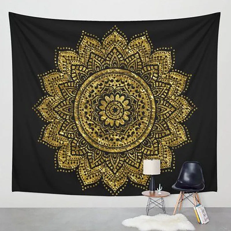 Hippie Tapestry Printed Lotus Tapestry Bohemia Mandala Tapestry Serviette Plage Wall Hanging For Wall Decoration Yoga Mat New