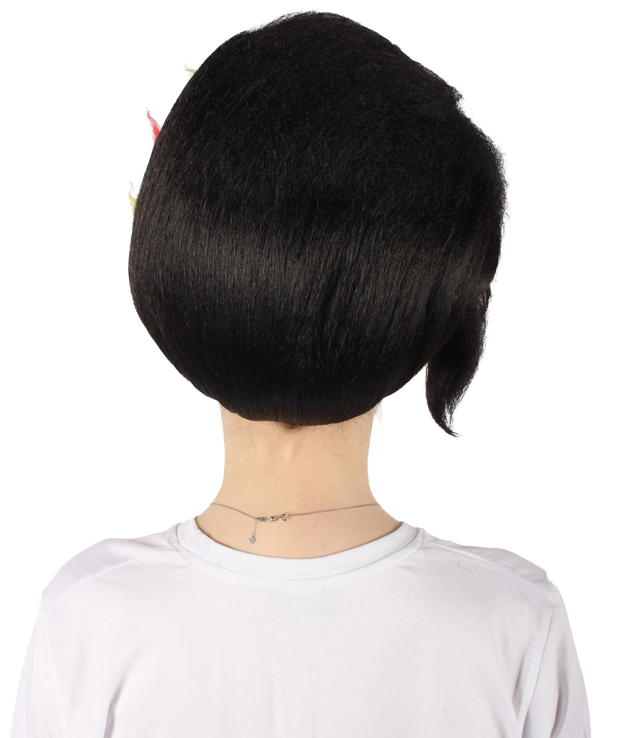HPO Adult Women's Video Game Antagonist Second Boss Black with Highlights Spike Wig| Flame-retardant Synthetic Fiber