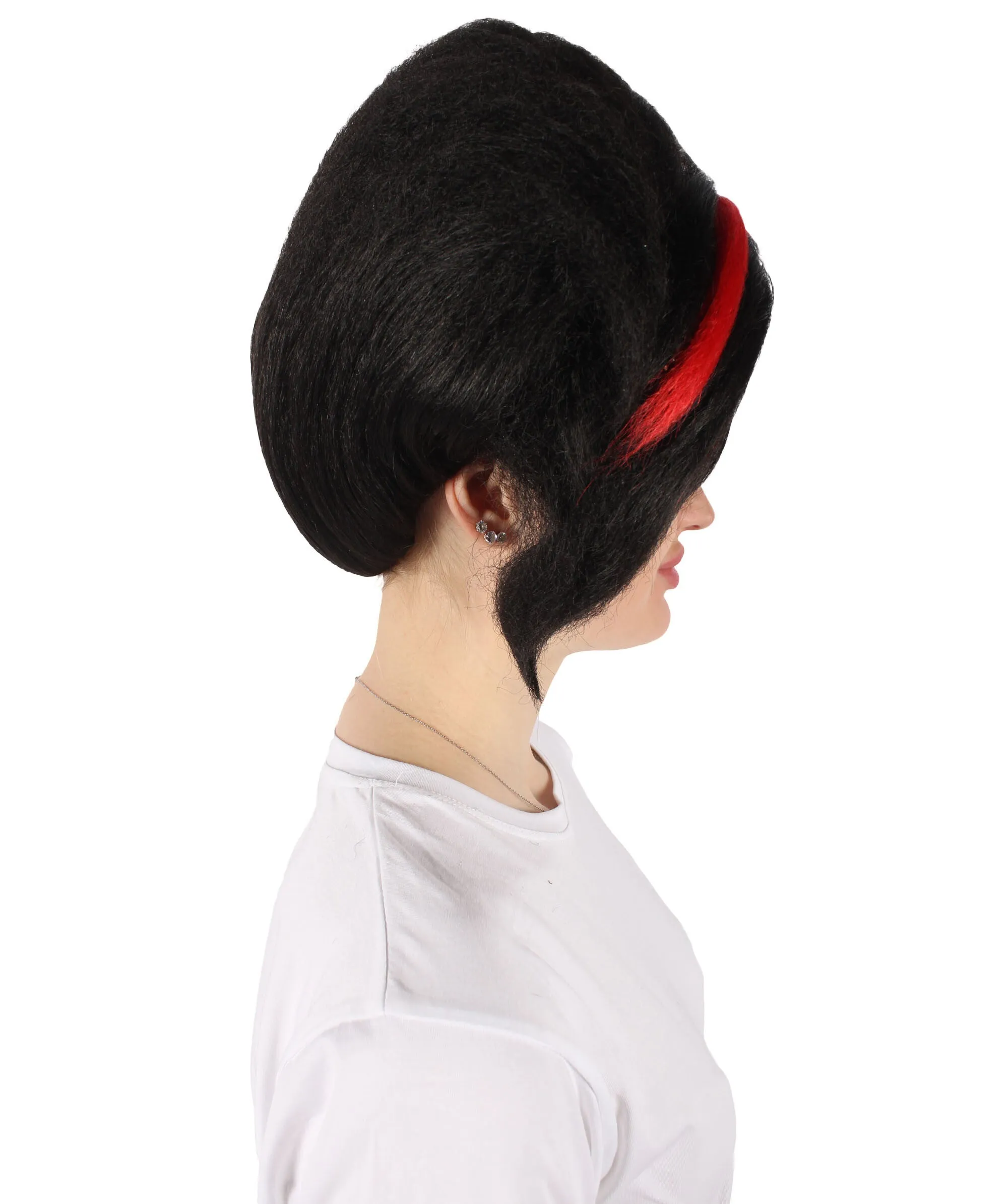 HPO Adult Women's Video Game Antagonist Second Boss Black with Highlights Spike Wig| Flame-retardant Synthetic Fiber