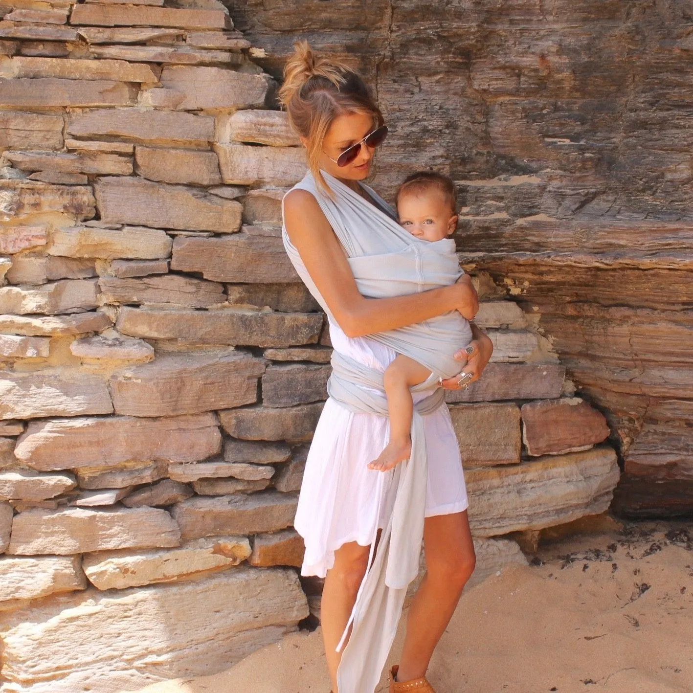Hug-a-Bub Pocket Baby Wrap Organic Carrier - Silver