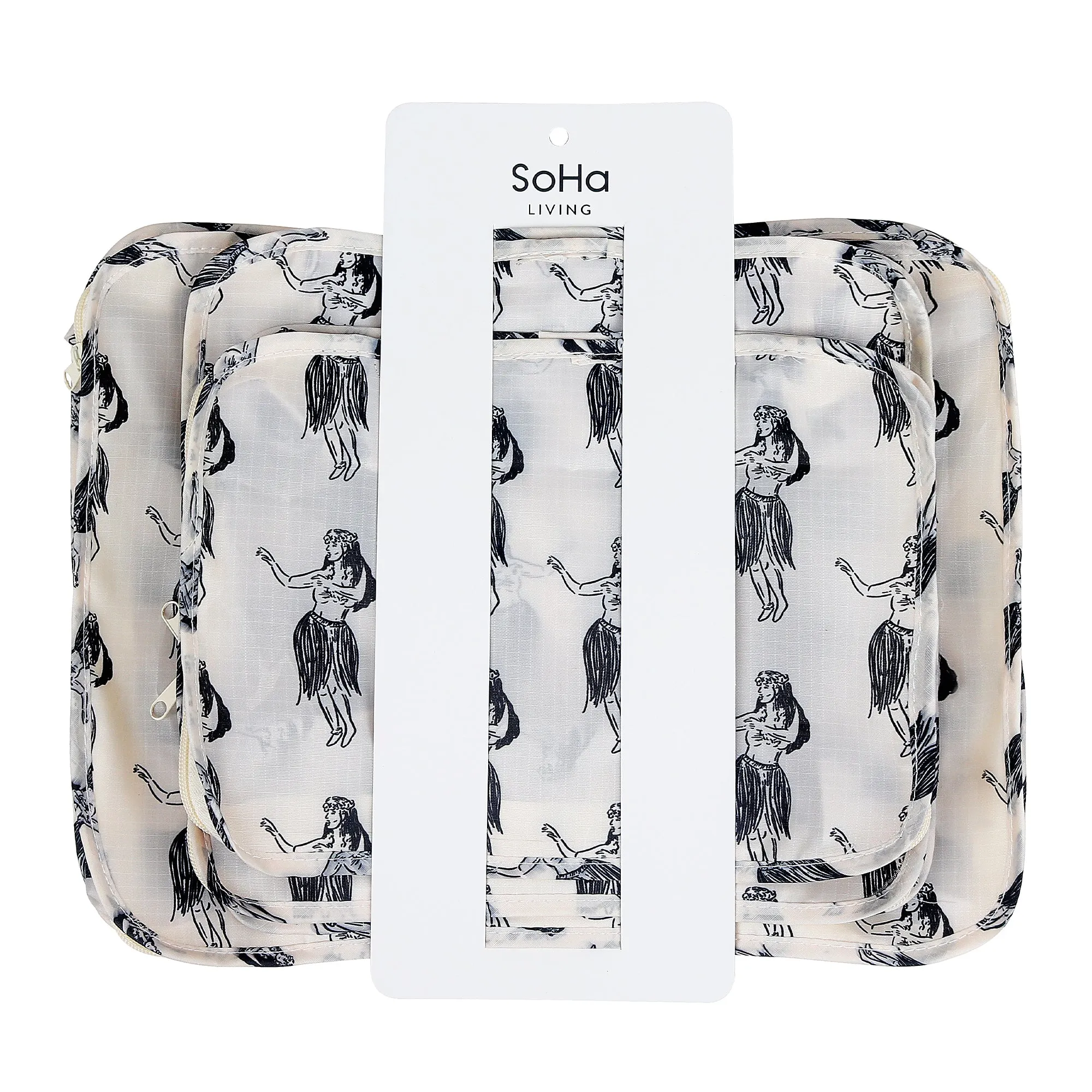 Hula Girl Vintage Packing Cubes, Set of 3