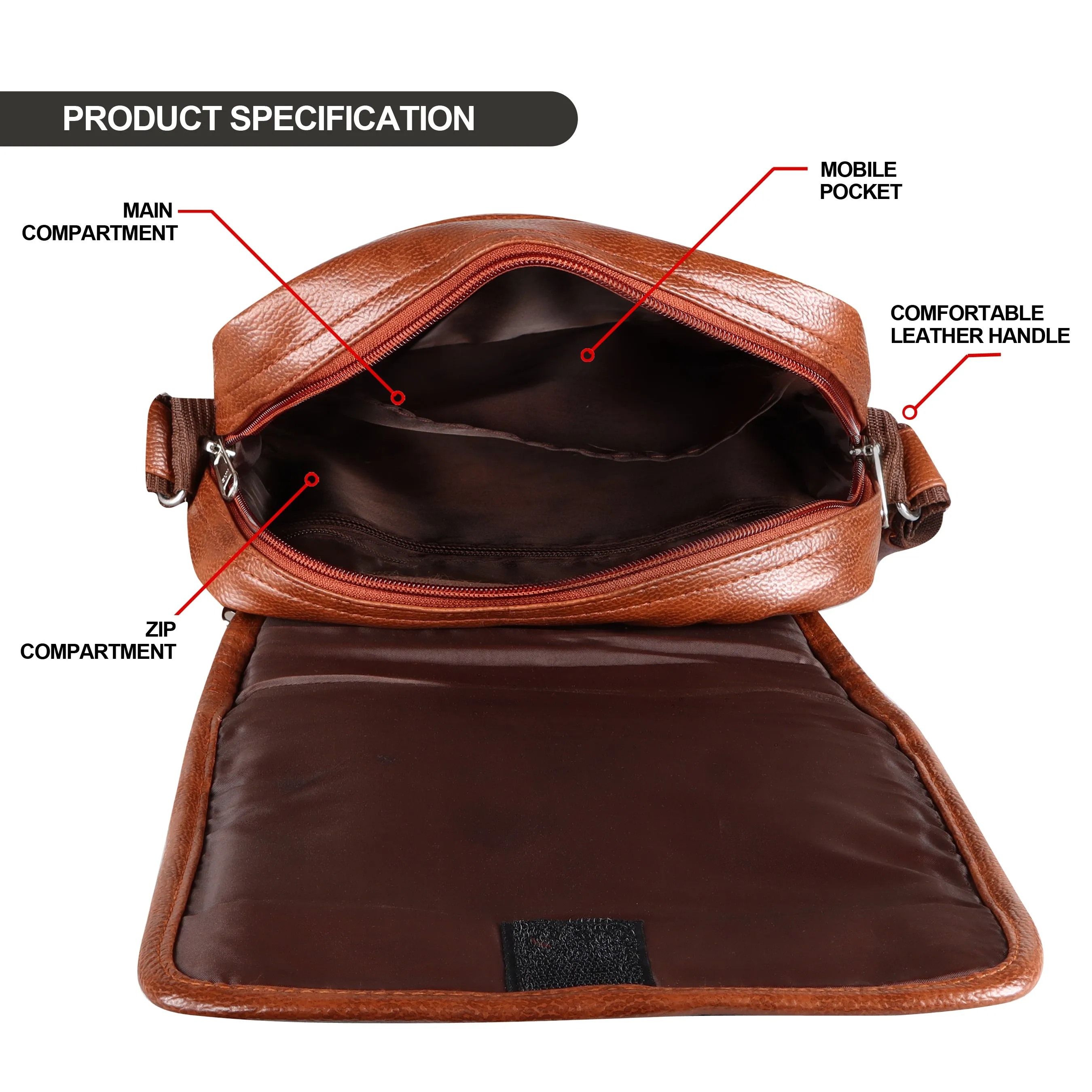 Jaxer Tan Sling Bag for Men & Women - JXRSB108