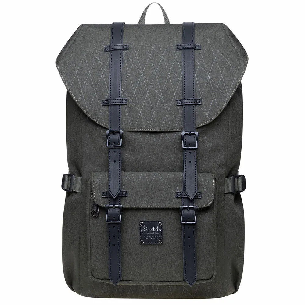 KAUKKO backpack women men daypack with laptop compartment for 14 inch notebook for leisure job university travel hiking, 21L (green EP5-18)