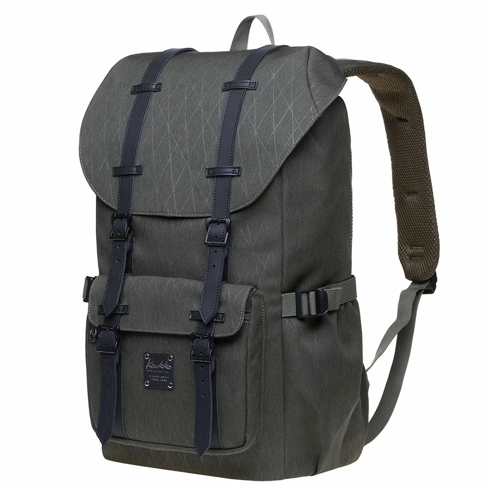 KAUKKO backpack women men daypack with laptop compartment for 14 inch notebook for leisure job university travel hiking, 21L (green EP5-18)