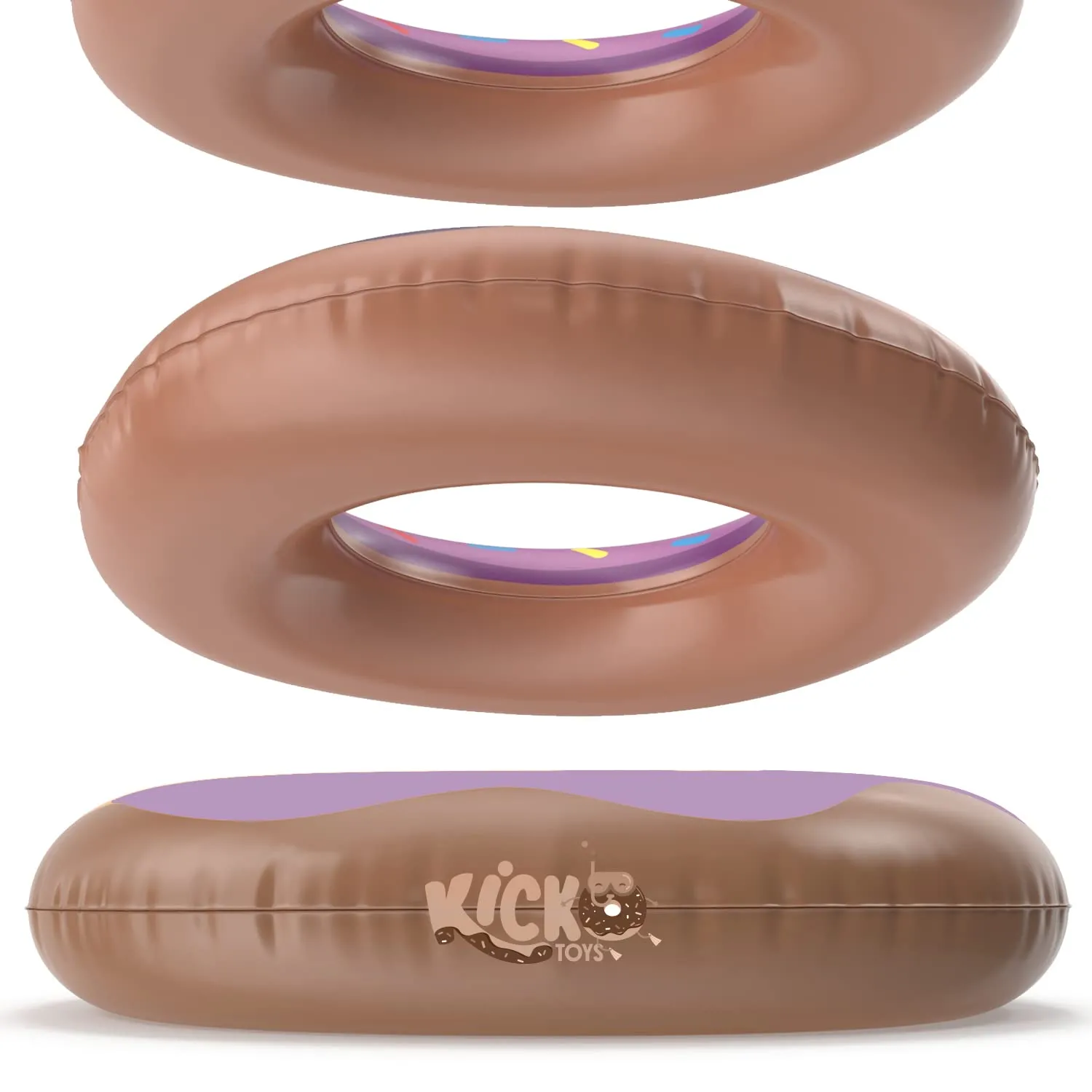 Kicko Inflatable Donut Kids' Pool Float - 4 Pack Multi-Colored 18 Inch Frosted Looking