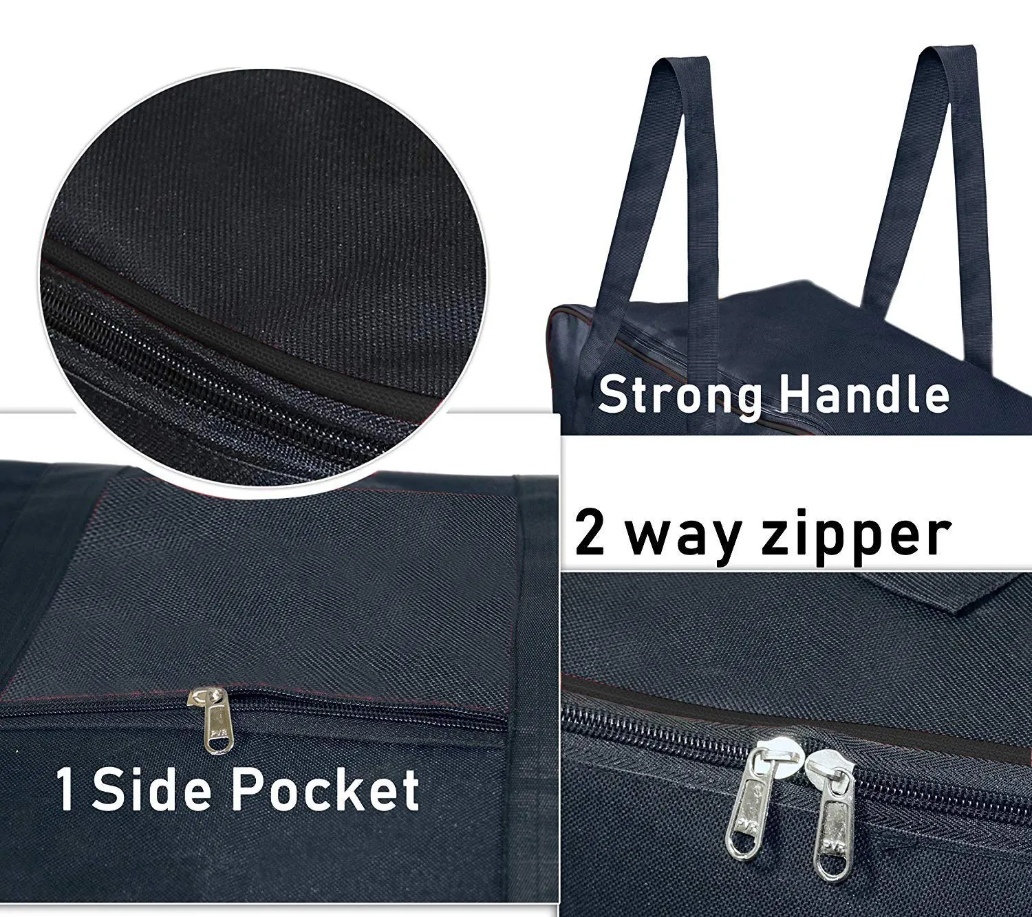 Kuber Industries Luggage Bag | Trolley Bags for Travel | Collapsible Luggage Bag | Travelling Bag | Trolley Bags for Suitcase | Lightweight Luggage Bag | 24 Inch | Pack of 5 | Black