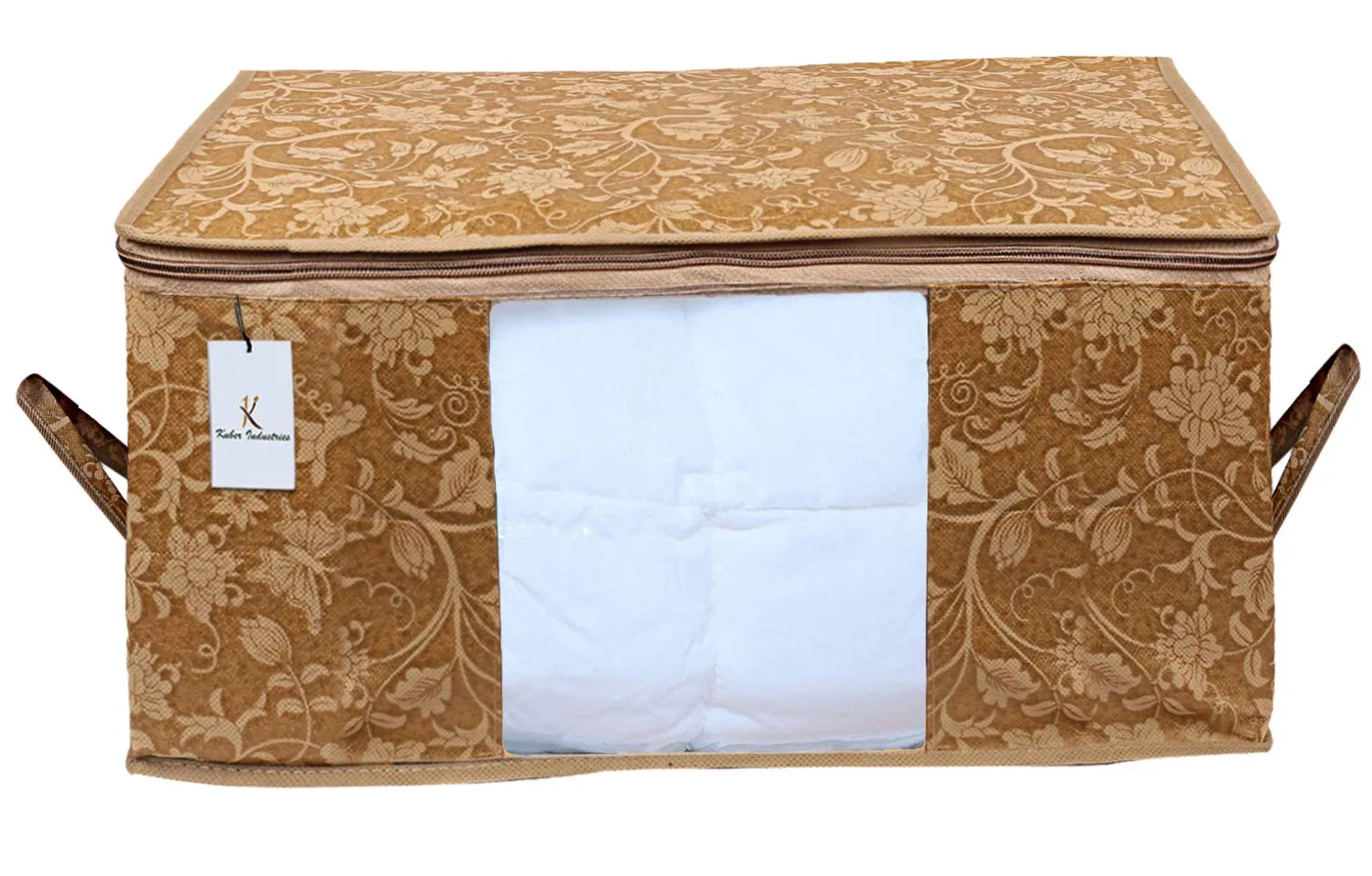 Kuber Industries Underbed Storage Bag, Storage Organiser, Blanket Cover Set of 3 - Beige, Extra Large Size, CTKUBM03