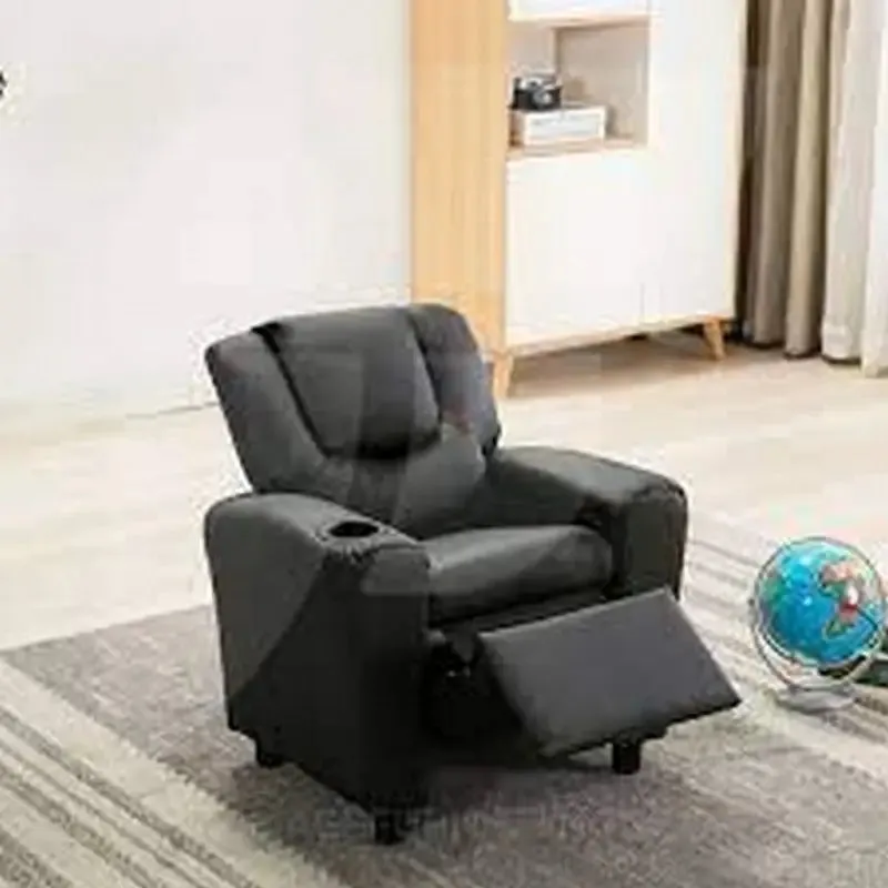 Leather Kids Reclining Seat With Cup Holder
