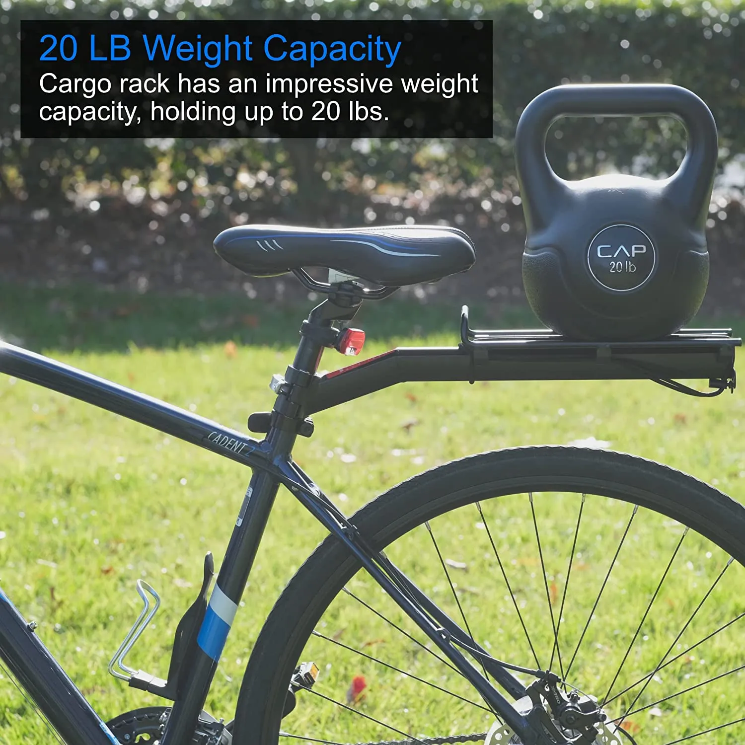 Lumintrail Bike Cargo Rack LC-671-03 Seatpost Mounted Bicycle Luggage Carrier with 20 LBs Weight Capacity for Trunk Bags and Quick Release Handle