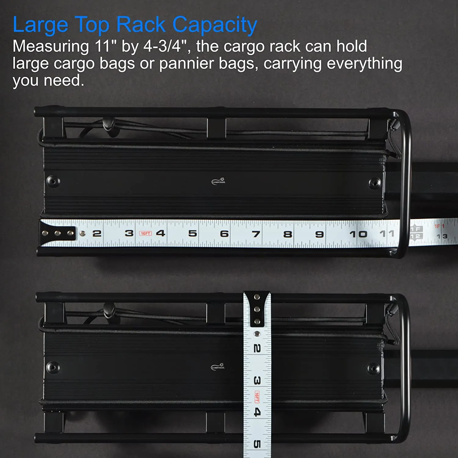Lumintrail Bike Cargo Rack LC-671-03 Seatpost Mounted Bicycle Luggage Carrier with 20 LBs Weight Capacity for Trunk Bags and Quick Release Handle