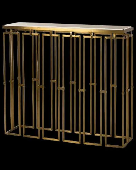 Metal And Glass Console Table - Angie India Furniture