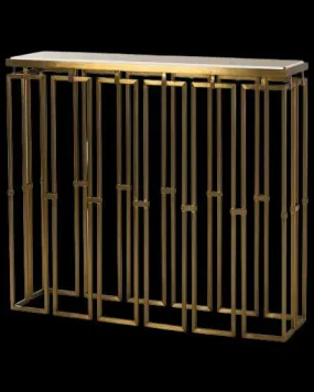 Metal And Glass Console Table - Angie India Furniture