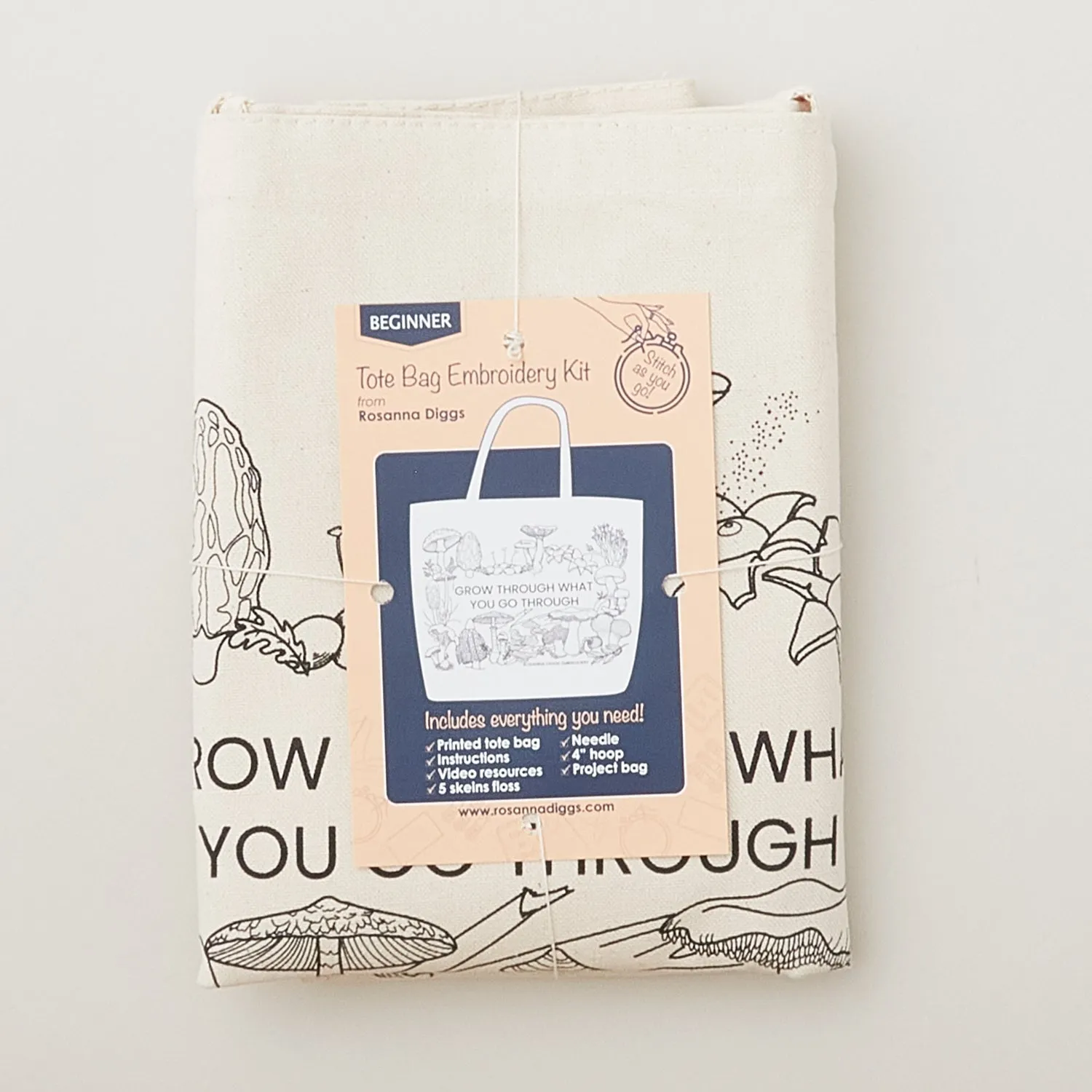 Mushroom Embroidery Tote Kit