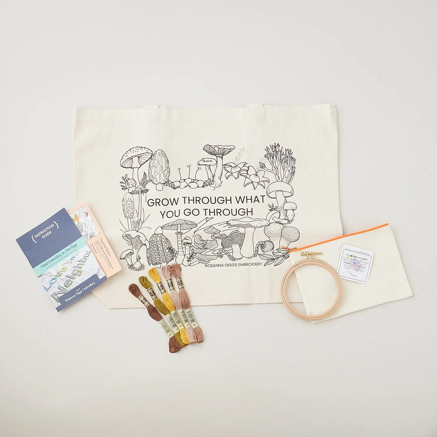 Mushroom Embroidery Tote Kit
